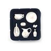 8Pcs 1/12 Miniature Dollhouse Bathroom Accessories Set Floral Ceramic Mini Decor Gift