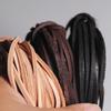 Corde en Cuir Véritable de Vachette Faite à la Main - Carrée 3x3mm, Noir/Marron/Naturel, 5m