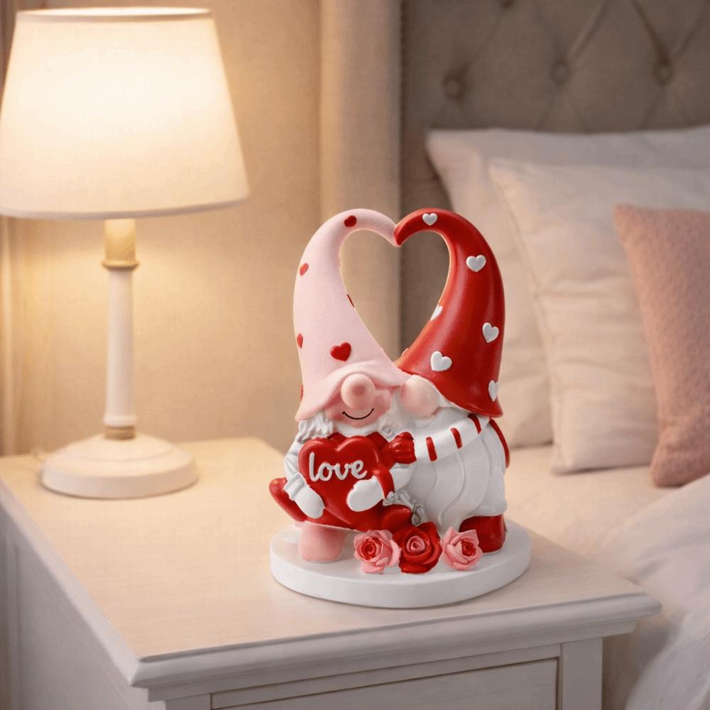 Decorative Heart Dwarf Figurine Romantic Heart Ornament Cute Desktop Sculpture  Anniversary