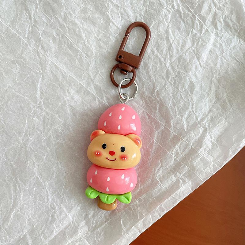 Lovely Cartoon Little Bear Keychain For Women Girls Cute Sweet Backpack Decoration Kawaii Car Keyring Accessories Couple Gift