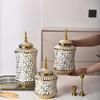 Light luxury ceramic general bottle storage jar Hotel flower arrangement ornament white gold ceramic vase large flowerpot decor