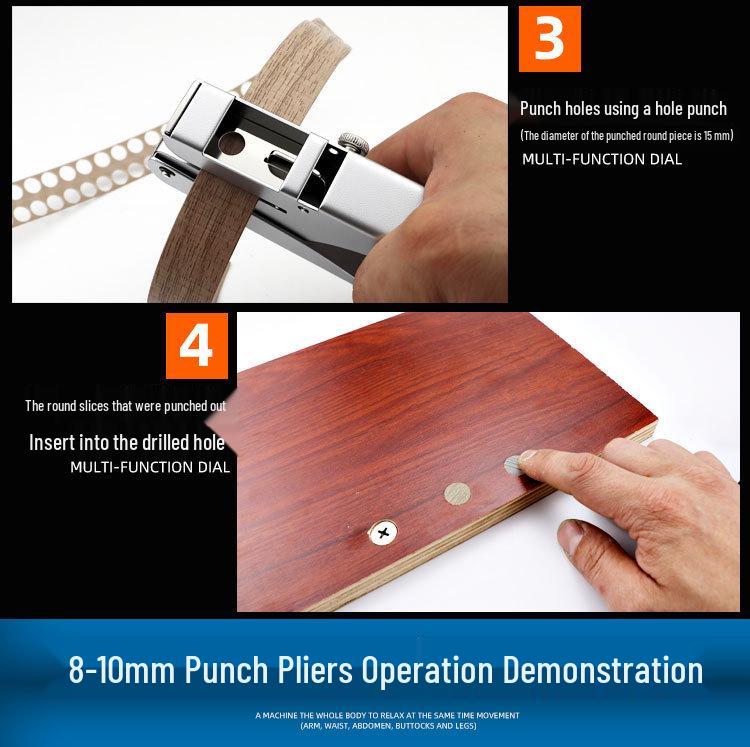 Handheld Eco-board Edge Banding Puncher and Nail Hole Filler with Countersink Drill Bit