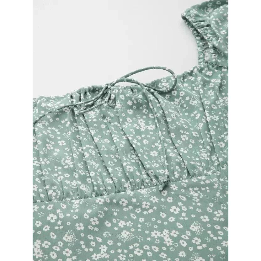 Women's A-line Floral Print Maroon, White Dress Top Tunic Crepe Western Dress VF-1805