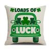 St. Patrick's Day New Sofa Cushion Cover Green Car Four-Leaf Clover Oktoberfest Linen Cushion