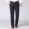 High Waist Zipper Button Fly Pockets Men Pants Summer Solid Color Straight Fit Casual Business Pants
