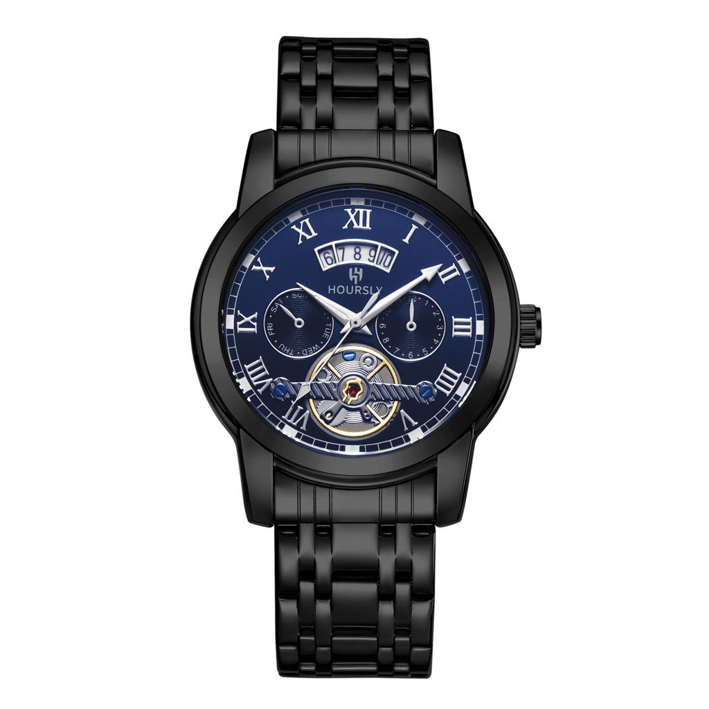 Fashion Men'S Watch, Simple Atmospheric Tourbillon Quartz Watch Fashion Business Steel Belt Watch