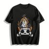 Hip Hop Street Style Graffiti Print Tee Retro Rap Culture Casual Top Pure Cotton T-shirt