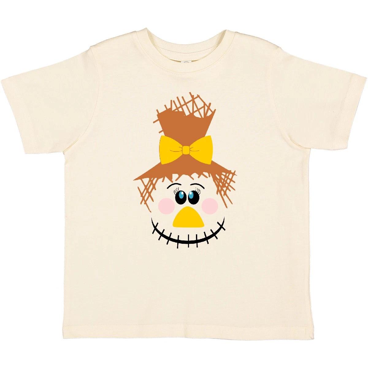 Inktastic Halloween Fall Cute Smiling Scarecrow Face Toddler T-Shirt Boodlebug 140