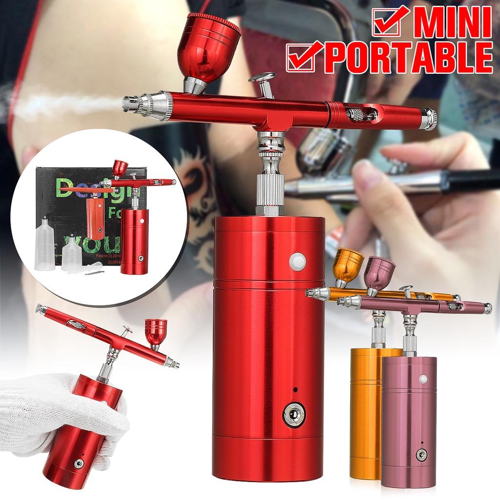 Air Compressor Mini Spray Gun Set Spray Pump Gen Pen Air Compressor Kit Portable Air Brush USB Rechargeable