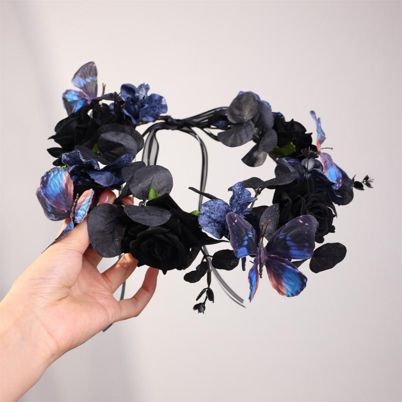 Day Of the Deads Headpiece Rose Flower Crowns Headband Halloween Cincos De Mayoes Party Costumes for Womens Gifts