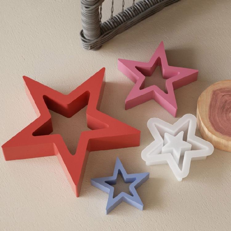 Modische Stabile Silikon-Sternformen Tragbar für Handgemachte Weihnachtsanhänger Elegante Ausgehöhlte Designs Einfach zu Verwenden