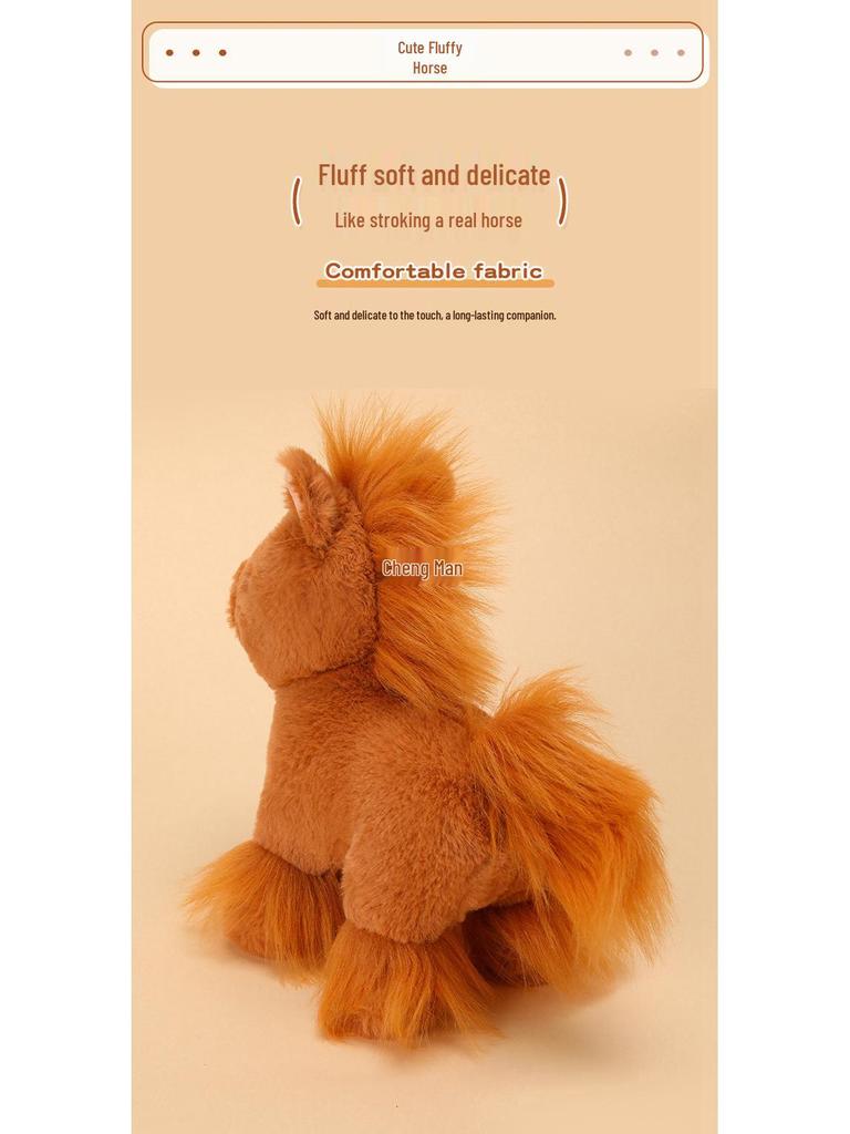 Brązowa Pluszowa Lalka Koń Dzikus - Prezent Urodzinowy dla Dzieci, Chłopców i Dziewczynek