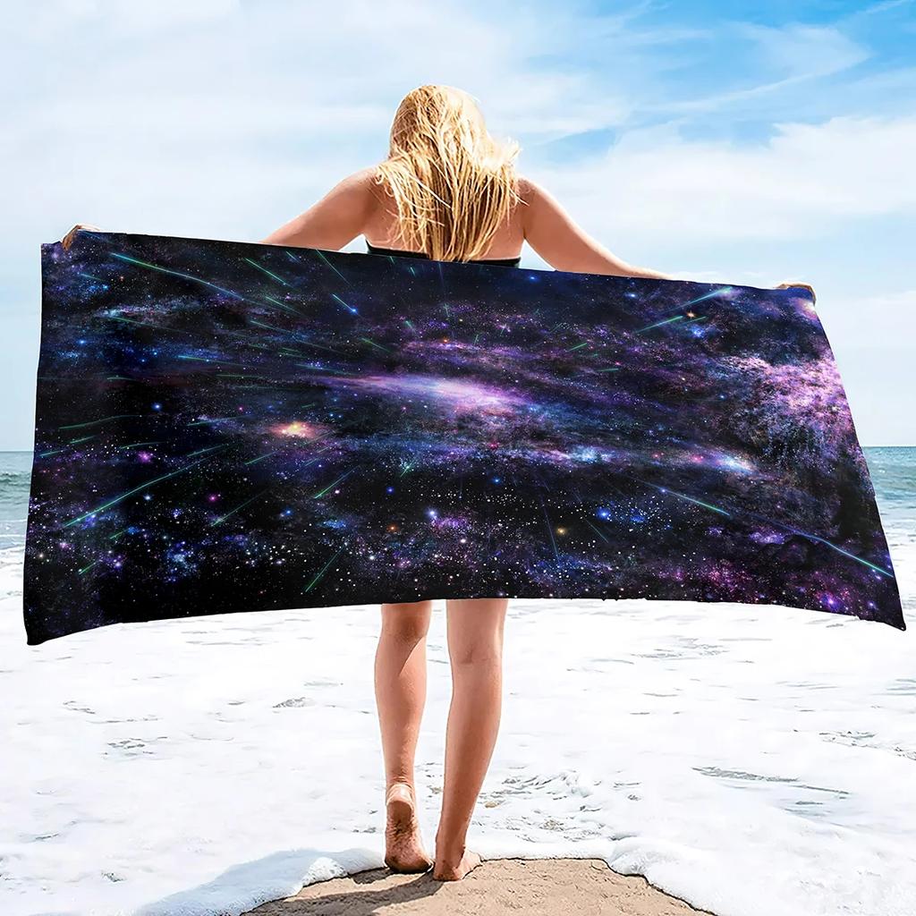 Schönes Weltraum-Galaxie-Nebel-Sterne Strandtuch Mikrofaser Pooltuch Saugfähig Schnelltrocknend Strandtuch Sandfreie Decke für Kinder