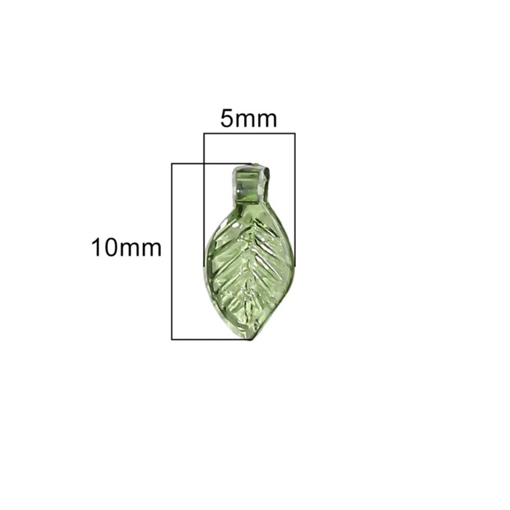 Transparent Green Acrylic Leaf Beads Leaf Shape Charms Leaf Shape Beads DIY Jewelry Making