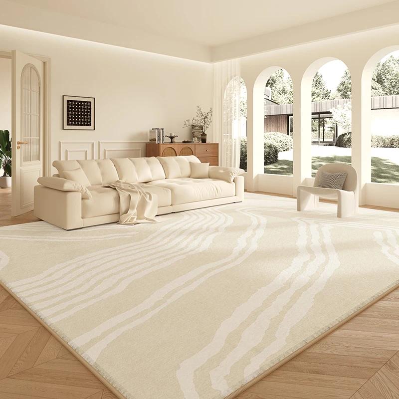 

Бежевый и Коричневый Полосатый Ковер Современный Абстрактный Геометрический Ковер для Гостиной Мягкий Легко Чистящийся Декор для Пола Дома Универсальный Коврик 60*90cm