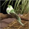 12pcs/lot Simulation Bird Garden Ornament Crafts Colorful Artificial Birds Feather with Clips Iron Wire Yard Decoration LS