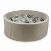 Dry pool 110x40cm Velvet Soft Beige with 500 balls: light gold, opalescent, pearl, transparent, silver