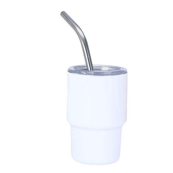 1/6Pcs Stainless Steel Tumbler Shot Glass with Straw Lid 90/150ml Mini Multi-Purpose Cup for Cocktails Coffee Whiskey Portable Beverage Container for