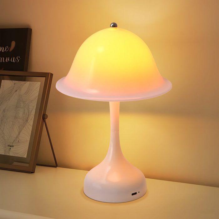 Lampe de table LED - NETTLIFE - Modèle classique - Veilleuse sans fil - 3 couleurs - Intensité réglable