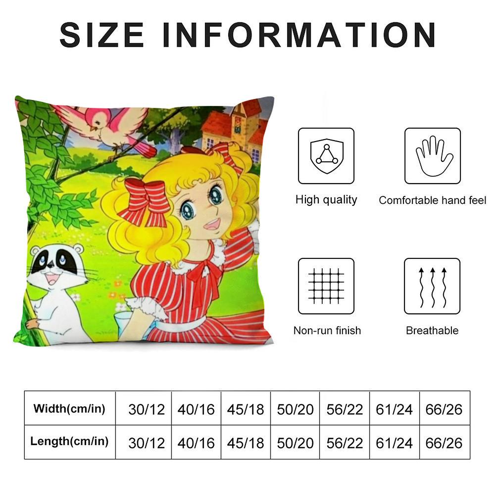 Anime C-Candy Candy Cushion Cover Silky Short Plush Double-Sided Printed Pillow Case For Sofa All Seasons Home Decor Gift