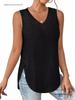 Spring/Summer V-Neck Sleeveless Eyelet Jacquard Women's Casual Vest Top