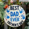 2D Flat 1pc, 8x8 in, Wishing You A Happy Father's Day with Circular Aluminum Metal Signs, Suitable for Terraces, Porches, Garages, Homes, Cafes