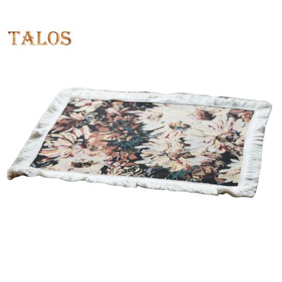 Tischset mit Quaste, pastoralem Stil, Blumen-Ölgemälde, ästhetische runde Form, Partys, Hochzeiten, Bankette, Tischdekoration, Abendessen-Matte