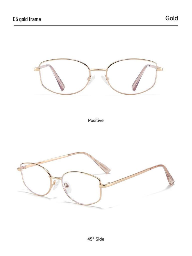 Minimalistische Golddrahtbrille im koreanischen Stil für Damen - High-End, myopiefreundlich, kleines Gestell für runde Gesichter