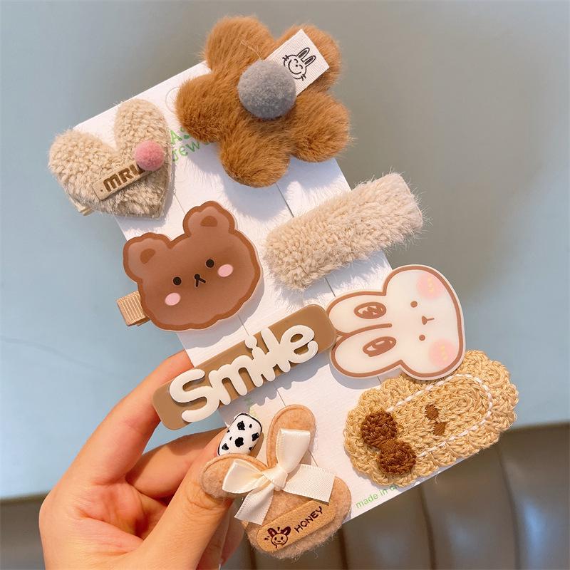 Milk Coffee Color Bow Hair Ties - No Damage Elastic Bands for Little Girls