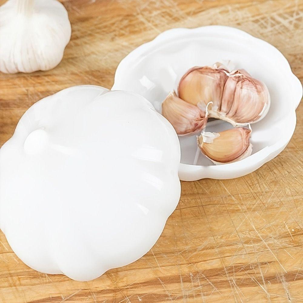 Plastic Garlic Saver Container White Vegetable Fruit Containers Creative Food Organizer Box  Garlic