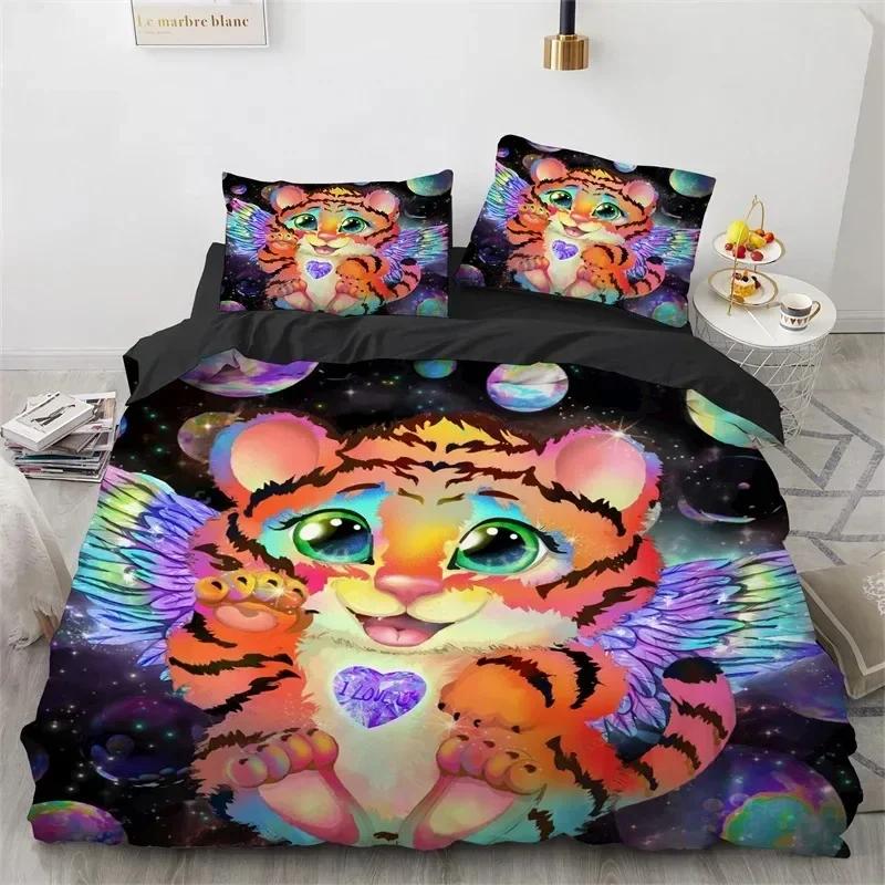 3D Wolf Fox Elk Wild Animals Bedding Set Boys Girls Twin Queen Size Duvet Cover Pillowcase Bed Kids Adult Home Textileextile