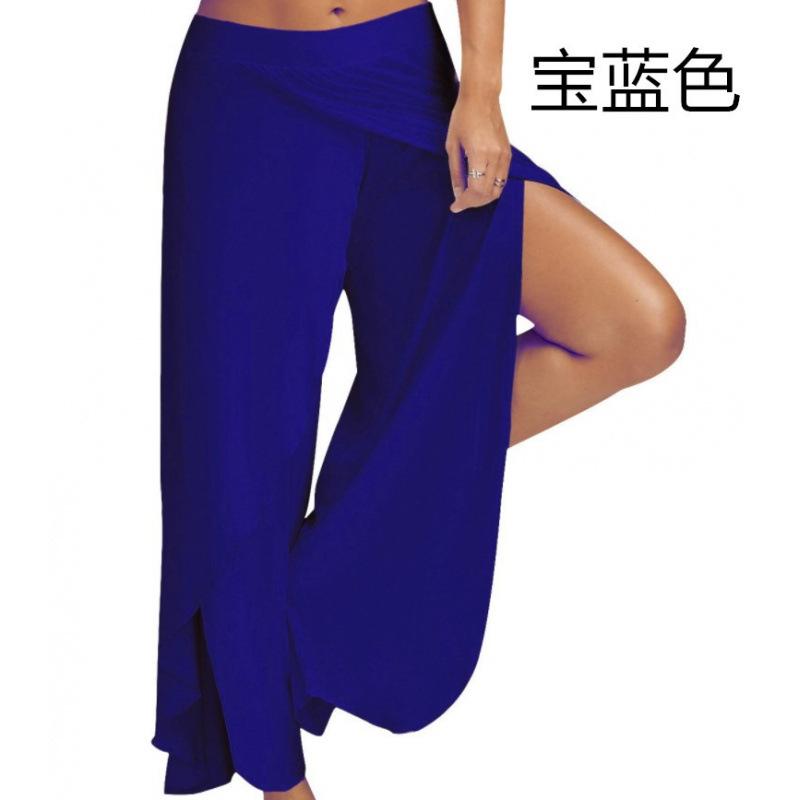 High Waist Wide Leg Yoga Pants for Women Lightweight Breathable Loose Fit Stretchy Workout Trousers with Side Slit and Elastic Waistband