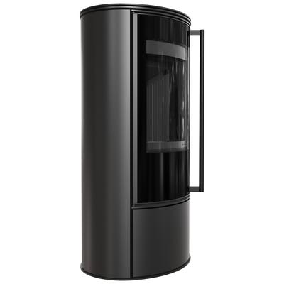 Wood Burning Steel Stove KRATKI ERIK Ø 150 5,5 kW Black Thermotec Self Closing Door