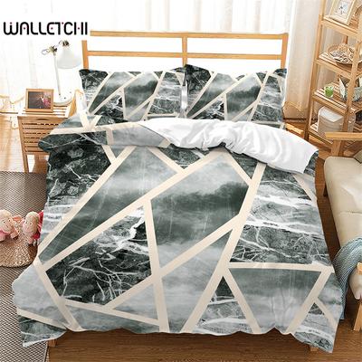 Geometric Duvet Cover Abstract Marble Bedding Set Microfiber Vintage Exotic Floral Pattern Comforter Cover Twin King Single Size