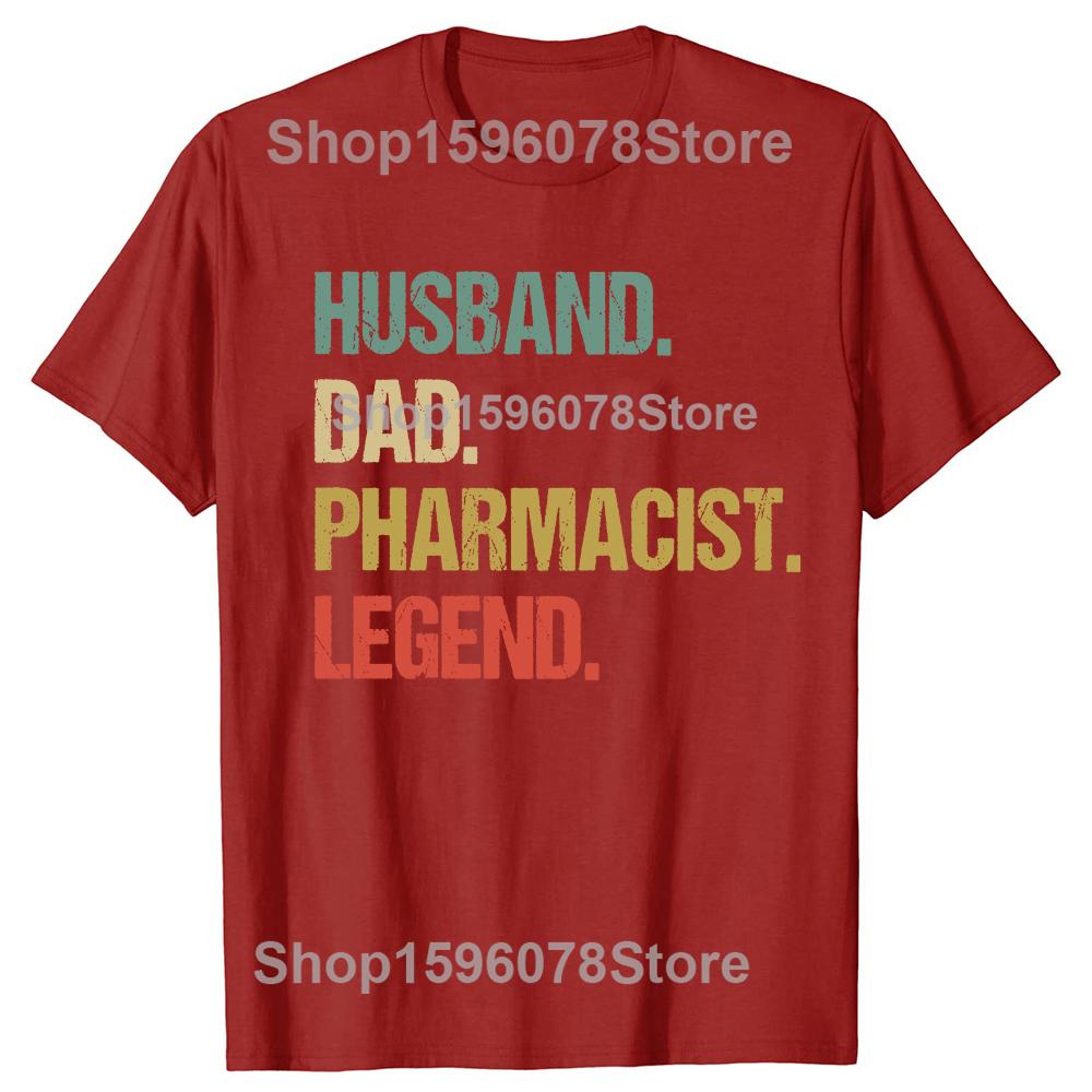 Смешной Муж Отец Фармацевт Легенда Графический 100% Хлопок Футболки Мужская Мода Повседневная Футболка Свободная Фармацевтика Уличная Одежда Футболка S