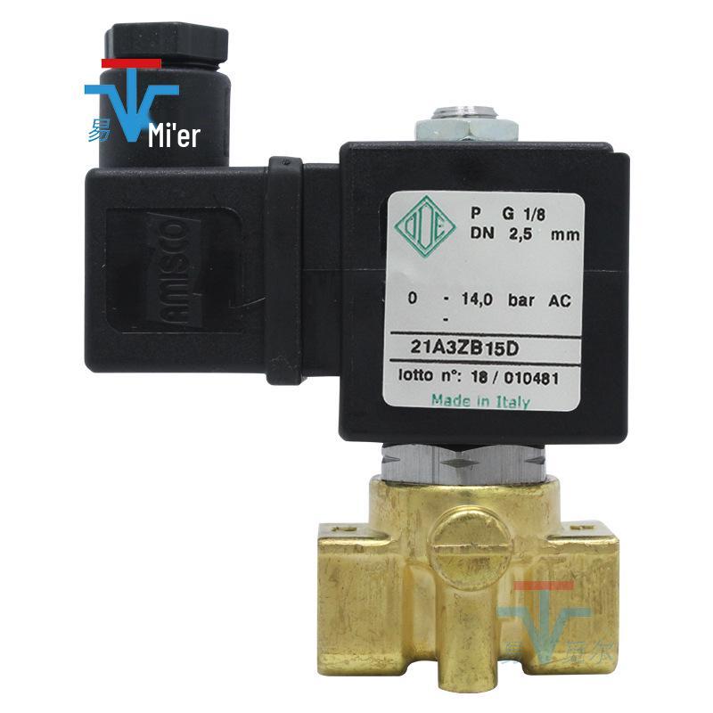 110V Miniature Direct Acting Brass Solenoid Valve, Normally Open, Two-Way, Threaded, 21A3ZB15D DN6, Italy