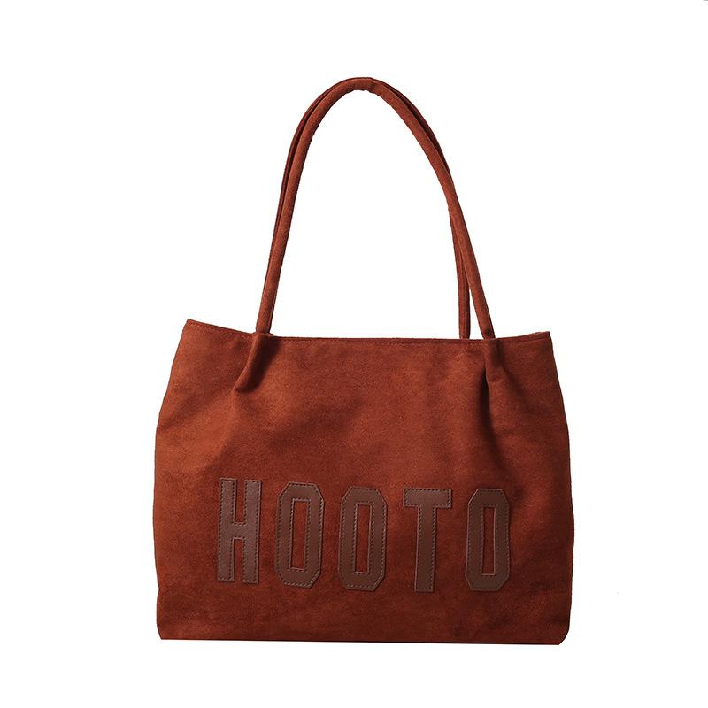 

Simple Tote Bags for Autumn and Winter, Student Artistic Single-shoulder Bags, and Casual Hand-held Bags темно-рудий