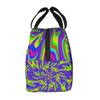 Psychedelic Rainbow Tie Dye Print Portable Lunch Boxes Waterproof Thermal Cooler Food Insulated Lunch Bag Kids School Children