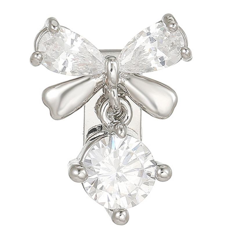 Elegant Mini Butterfly Shape Ear Clip With Sparkling Zircon For Freeclip 1 2 Earbud Not Need Piercing Clip On Charm