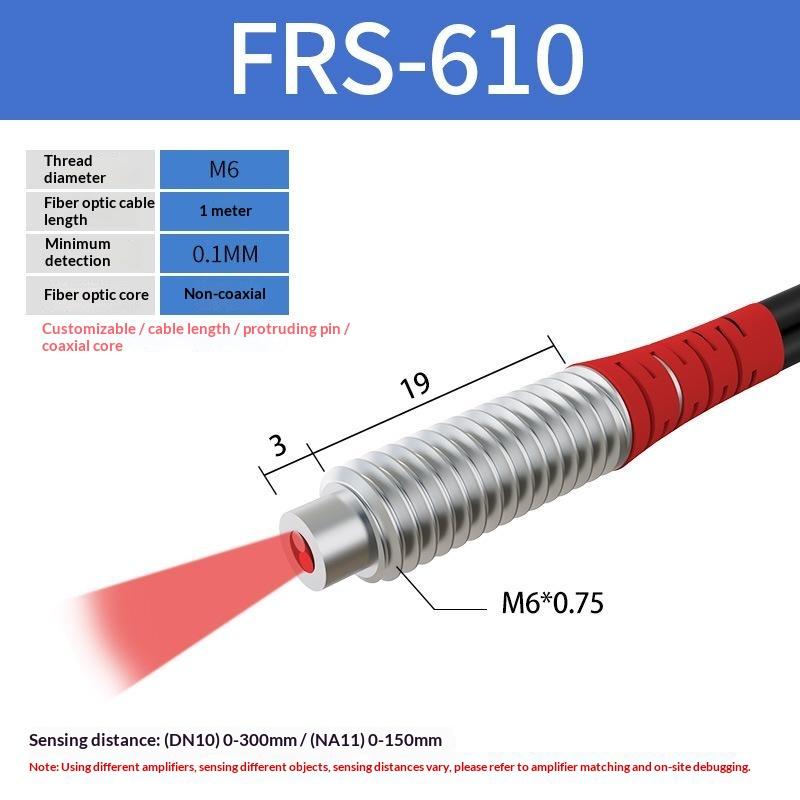 Fiber Optic Sensor Probe Diffuse Reflection M3-M6 1M Cable Wide Detection Range Photoelectric Switch for Long Distance Sensing