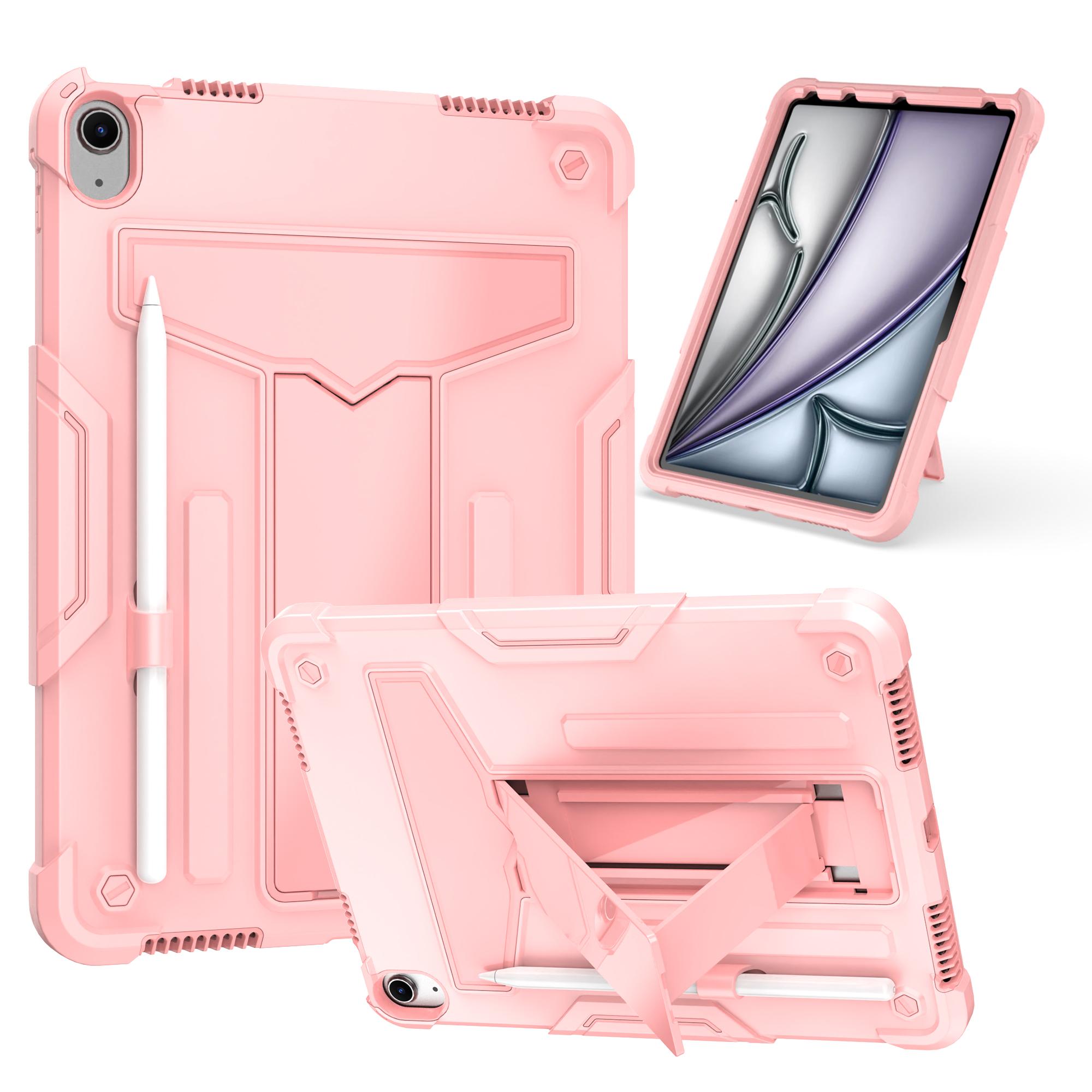 

Built-in Kickstand Armor Case Universal for iPad Air 11 2025 M3 2024 M2 Air 4 2020 5 2022 10.9 Heavy Duty Cover With Pen Holder iPad Air 11 2025 M3 розового золота