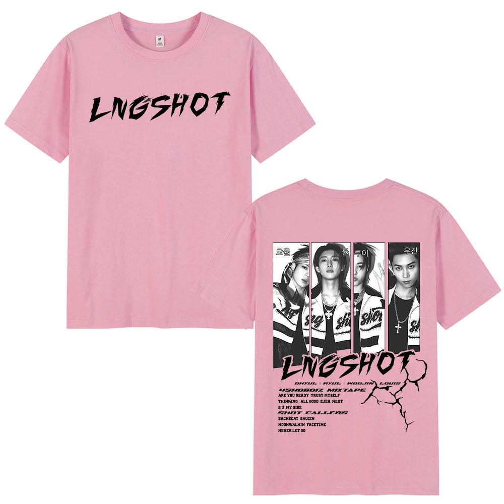 Korean Kpop Lngshot OHYUL RYUL WOOJIN LOUIS Tshirt Unisex Women Clothing Fashion Hip Hop Short Sleeve Tshirt Cotton Top Fan Gifts