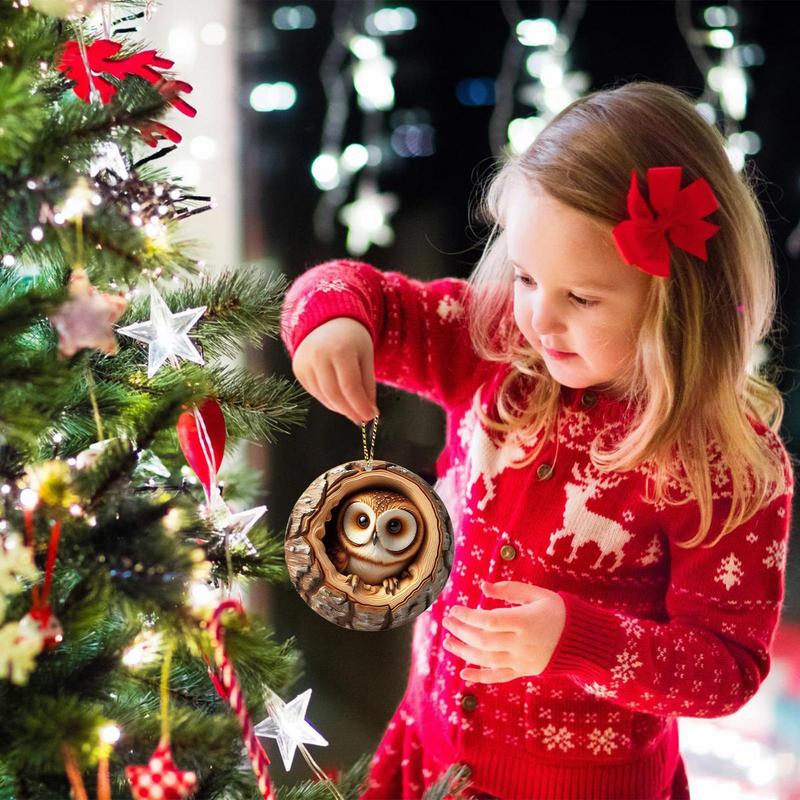 Christmas Ornaments Animal Christmas Ornaments 2D Acrylic  Animal Ornaments Acrylic Christmas Decor Cute Hanging Pendants