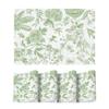 Blaues Blumenmuster Vögel Frühling Vinyl Tischsets Set of 4, Waschbar Hitzebeständig Rutschfest Gewebter Kunststoff PVC Platzsets