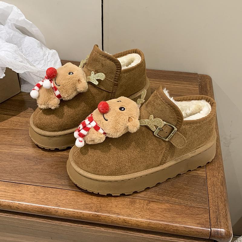 

Женские мультяшные большого размера на мягкой подошве зимние теплые меховые сноубутсы с подкладкой до щиколотки, противоскользящие, для пеших прогулок, повседневные, спортивные, хлопковые ботинки 41 коричневый