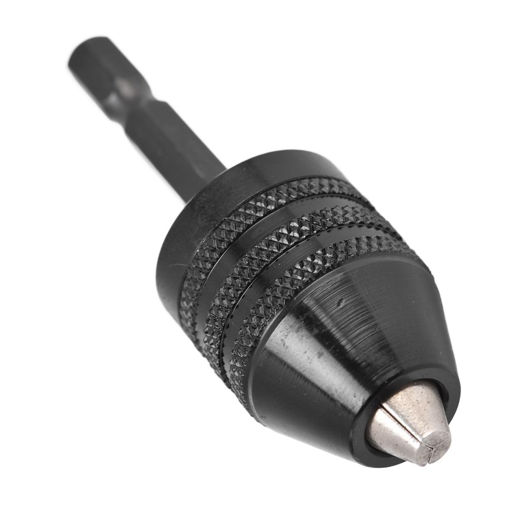 Bezklíčové sklíčidlo vrtačky Adaptér bitů pro rázový utahovák 3 čelisti 1/4" šestihranná stopka 0.6?8mm Černá