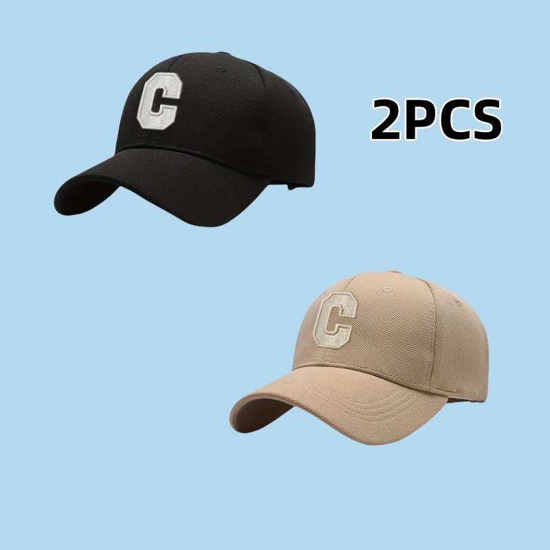 

2 шт. Спортивная бейсболка с вышивкой C, удобная и универсальная бейсболка для семейного отдыха на весну и лето
