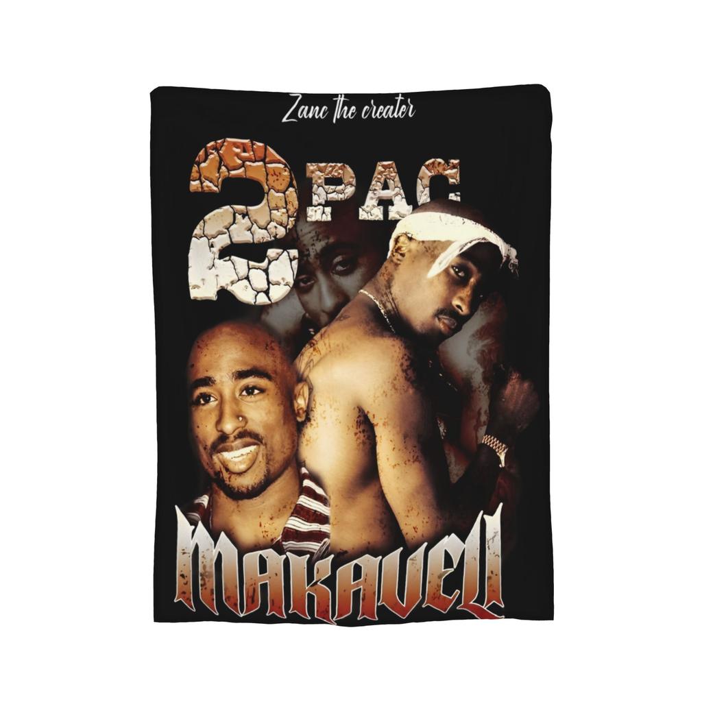 Rapper Tupac  Blanket Flannel 2pac Hip Hop Super Warm Throw Blanket for Outdoor Travel Bedroom Quilt