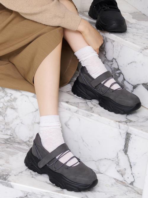 [ELCANTO] Matsu Women s Casual Banding Mary Jane Sneakers LCWS40M539 Gray-225