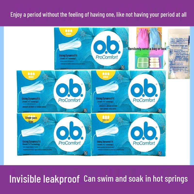 Johnson & Johnson OB Tampons - 5 Boxes, Regular, 16 Pieces Each, Internal Disposable, One-Piece Delivery
